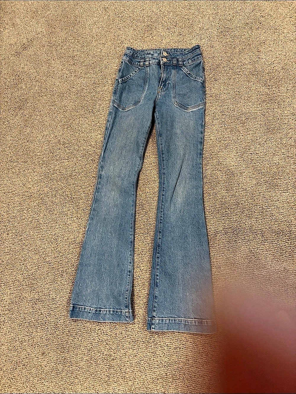 Frame  Double Button Comfort Flare Jean Blue